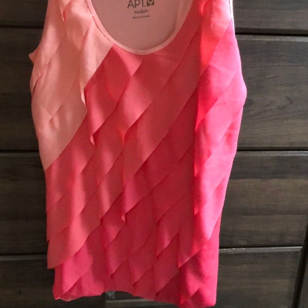Pink Ruffle Tank Top - Picture 2 of 4
